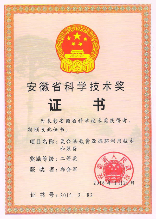 Anhui Provincial Science and Technology Award